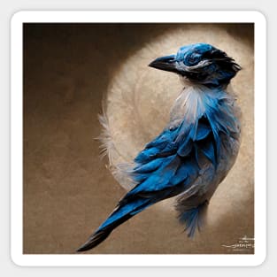 Ethereal blue jay bird Sticker